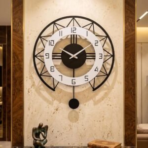 Luxury Metal Pendulum Wall Clock for Home Decor Big Size