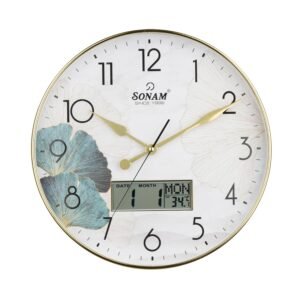 Sonam Wall Clock SLC 14057 Parent (Golden - Ginkgo Dial)