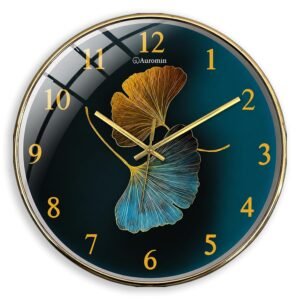 Auromin Designer Wall Clock for Hall | Modern Stylish Wall Watch for Living Room & Bedroom | Decorative Analog Clock for Home,Office & Kitchen | Silent Quartz Movement | Elegant Wall Décor Accessories