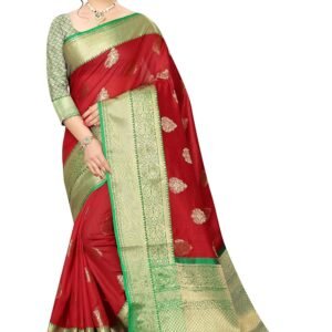 Silk Zone Women's Heavy Banarasi Art Silk Saree With Unstitched Blouse Piece