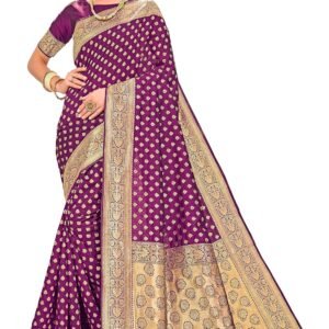 Glory Sarees Women's Woven Pure Soft Kanjivaram Silk Saree Banarasi Style With Blouse Piece for Wedding