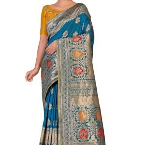 Monjolika Fashion Women's Soft Banarasi Style Silk Saree With Blouse Piece For Wedding (Monjolika 45560_color)