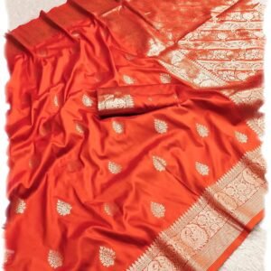Women's Banarasi Silk Saree with Unstitched Blouse Piece